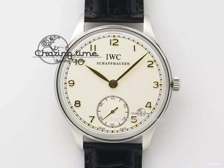 MIROTIME 0217 Modern Portuguese IW371404 ZF V3 1:1 Best Edition SS Black Dial On Black Leather Strap A 7267